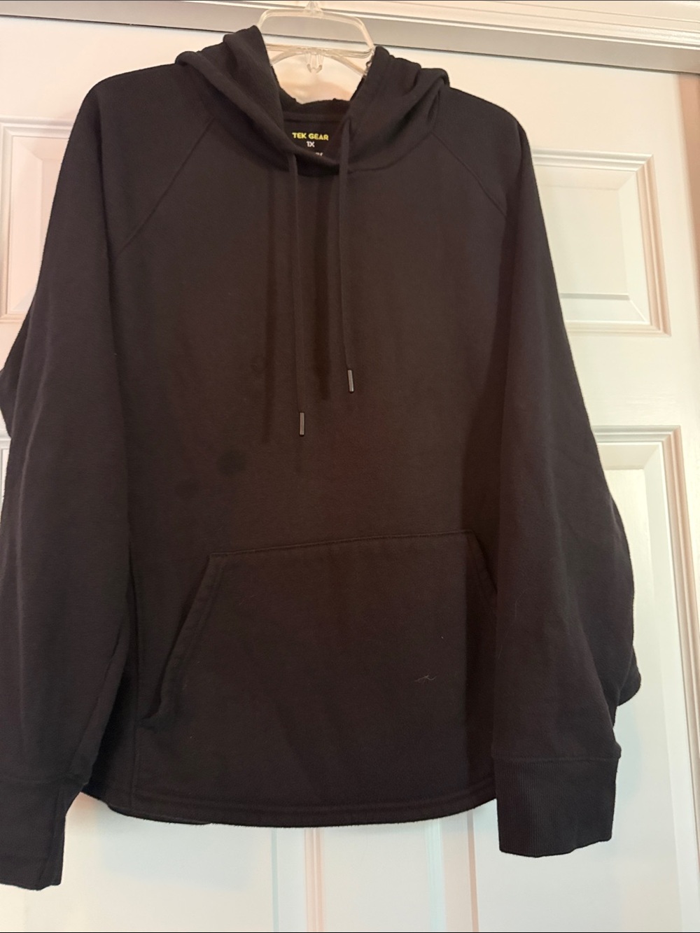 tek gear Black Women’s Pullover Hoodie with Kangaroo Pocket size 1X NWT